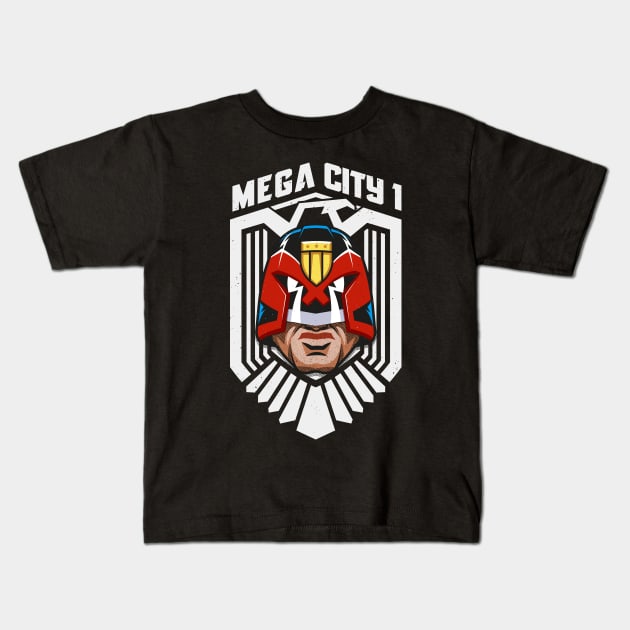 Mega city One justice badge Kids T-Shirt by Playground